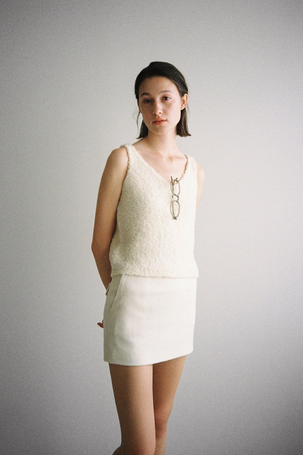 Micro Tweed Skirt (ivory)